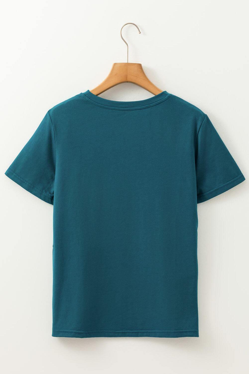 Round Neck Short Sleeve T-Shirt - Clothes For Her Online Store