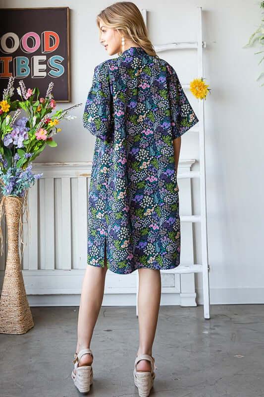 Heimish Full Size Half Sleeve Floral Open Cardigan Plus Size - Clothes For Her Online Store