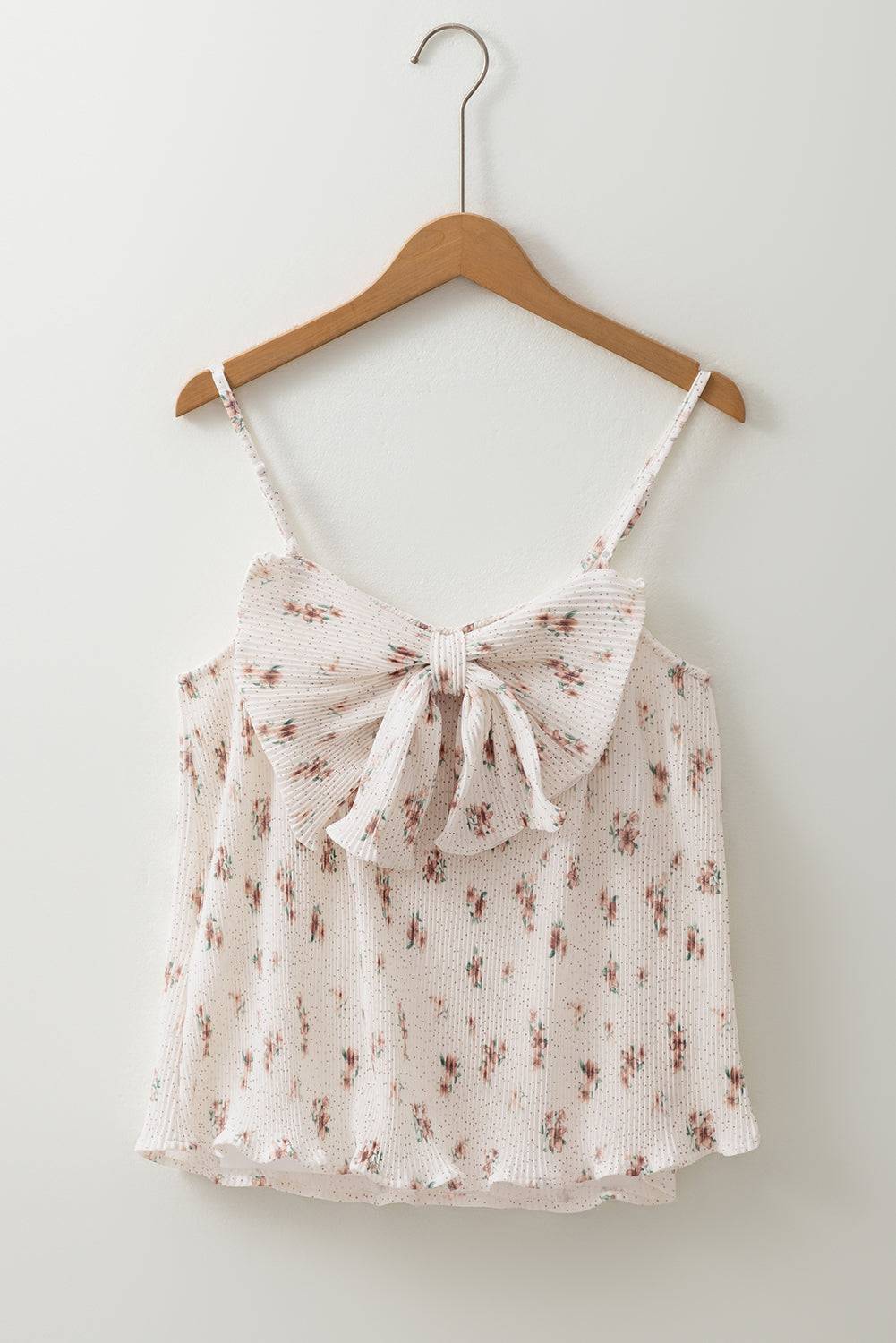 Floral Bow Back Scoop Neck Cami - Clothes For Her Online Store