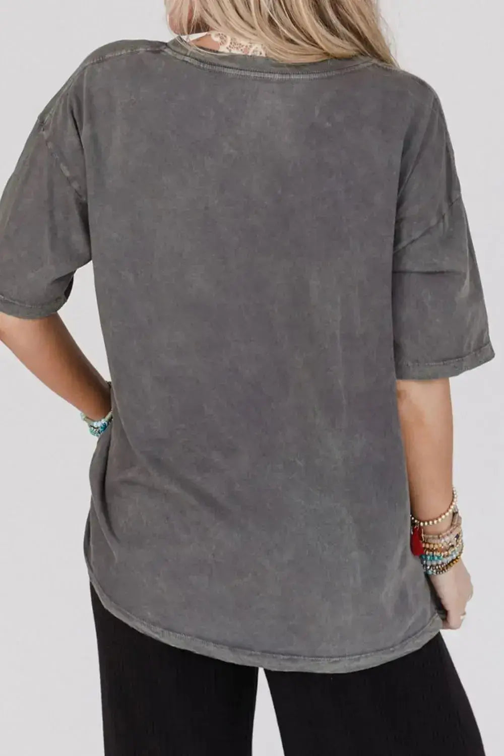 Kindness Butterflies Graphic Mineral Wash Loose Tee - Clothes For Her Online Store
