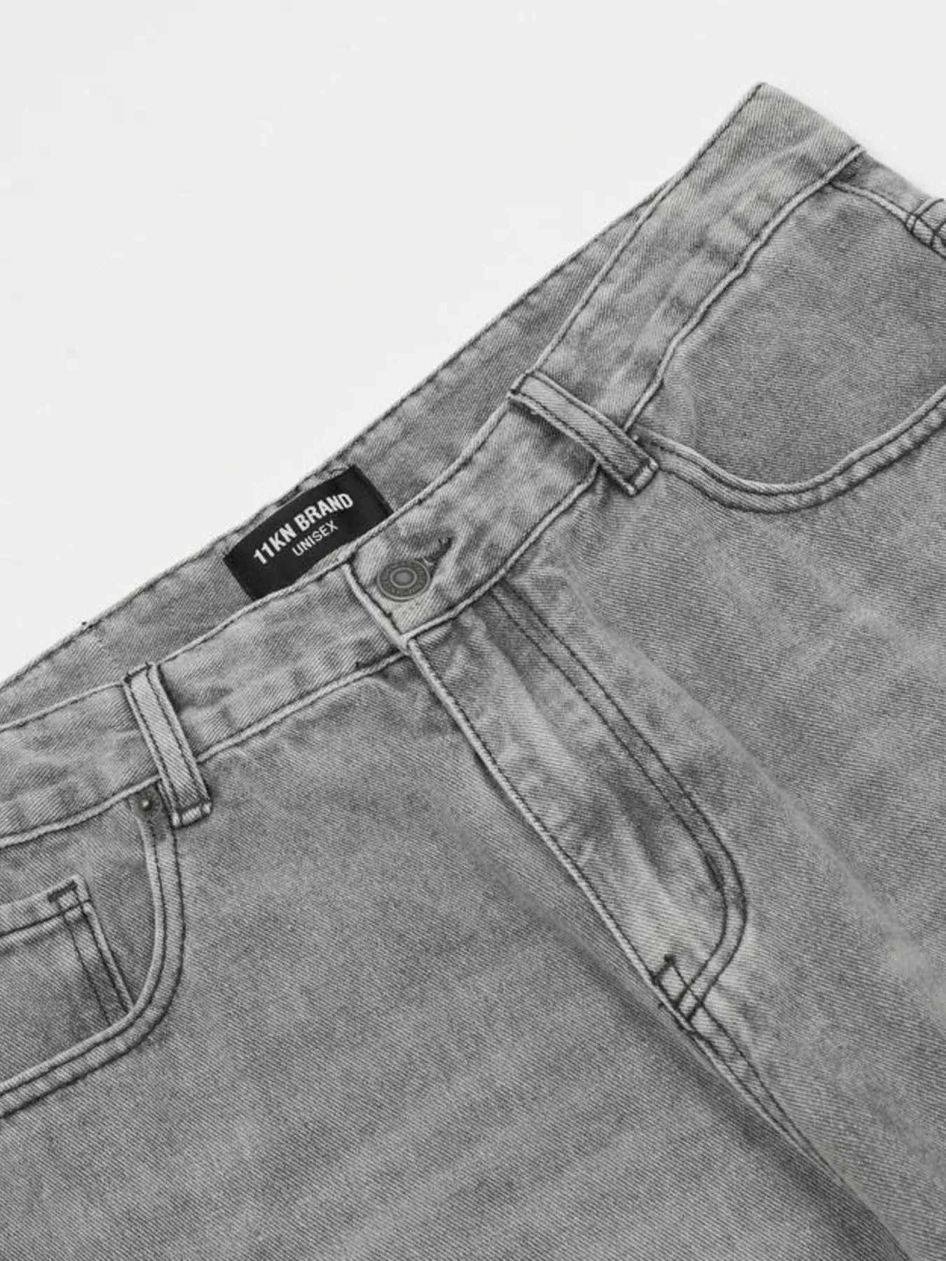 Men's High-Rise Wide Leg Washed Jeans