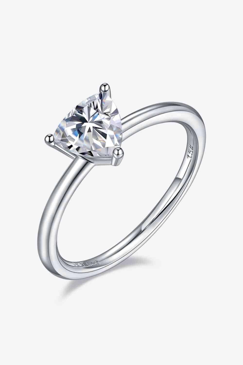 1 Carat Moissanite 925 Sterling Silver Solitaire Ring - Clothes For Her Online Store