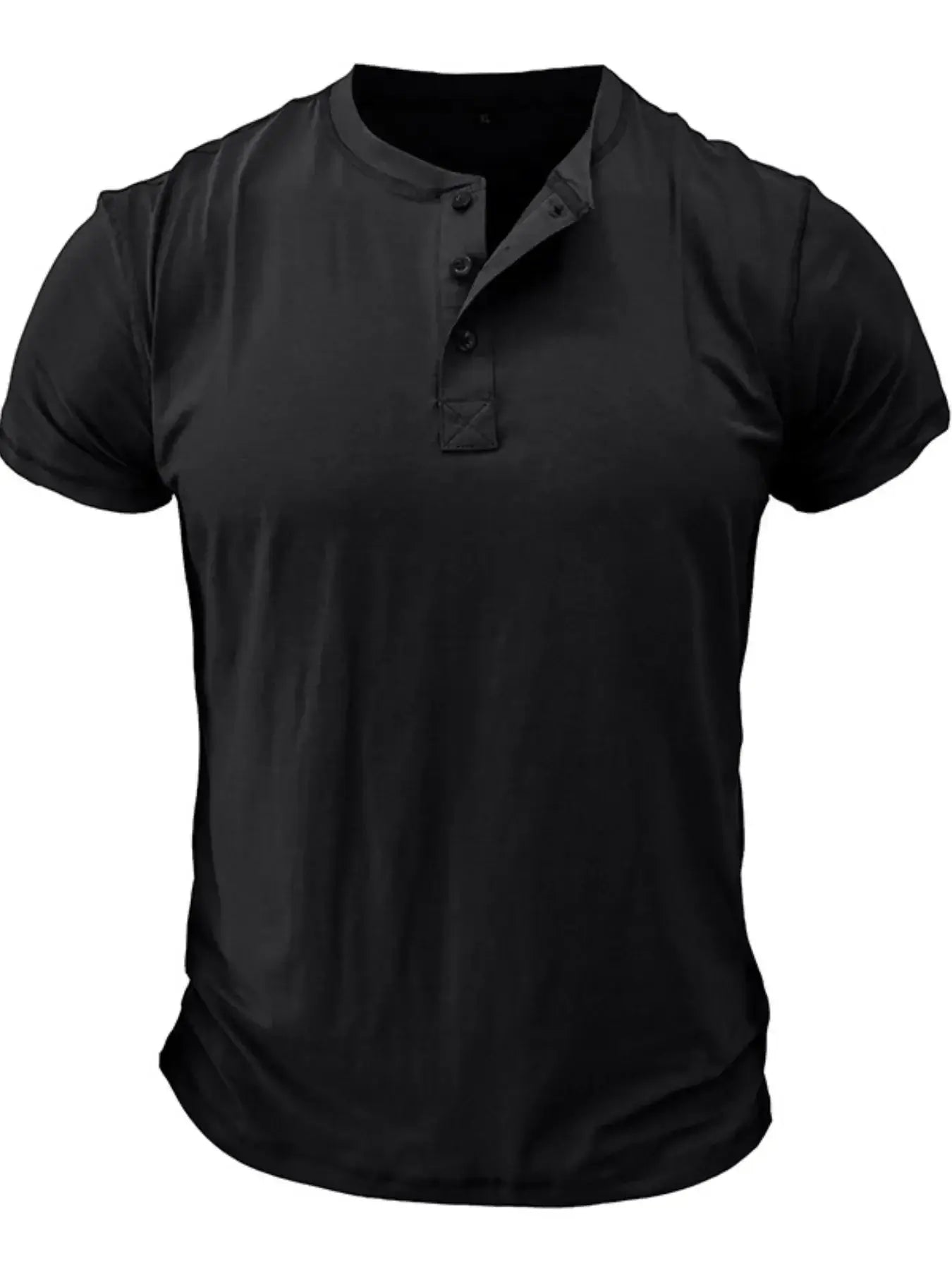 Men's Classic Henley Short Sleeve Polo T-Shirt