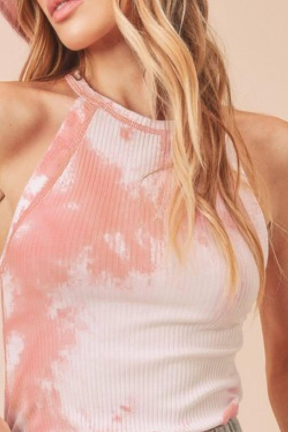 Aemi + Co Ribbed Tie-Dye Round Neck Tank - Clothes For Her Online Store