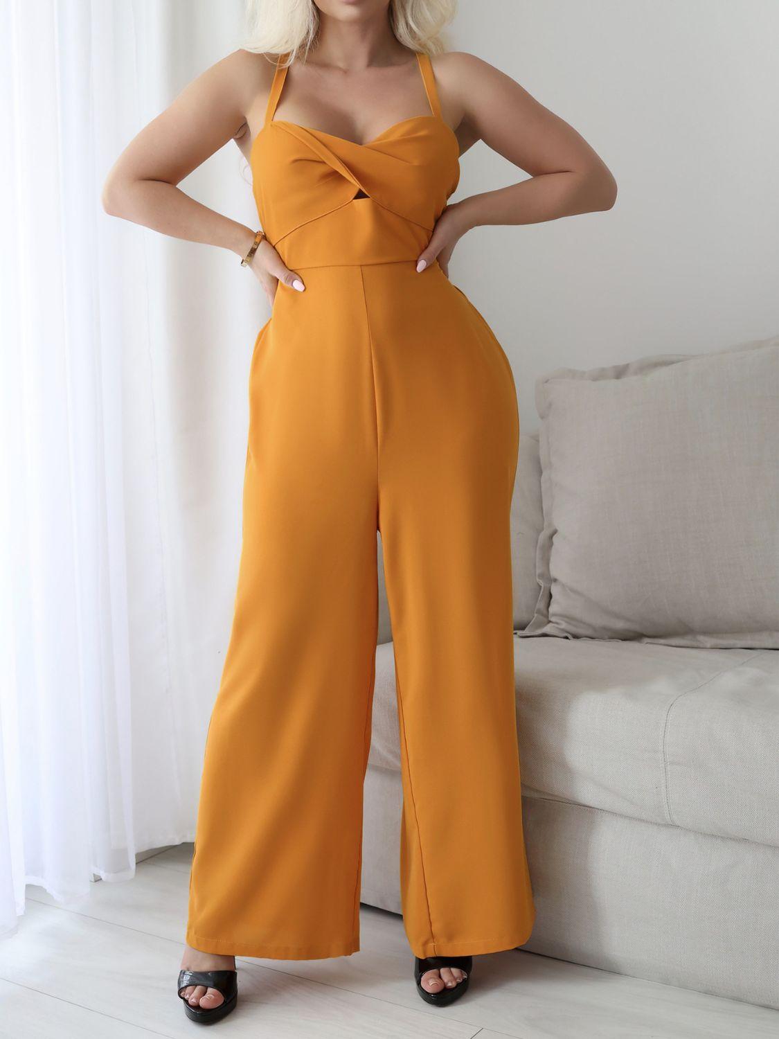 Devine Tie Back Backless Crisscross Jumpsuit - Clothes For Her Online Store