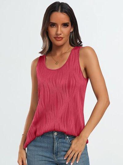 Round Neck Wide Strap Tank - Clothes For Her Online Store