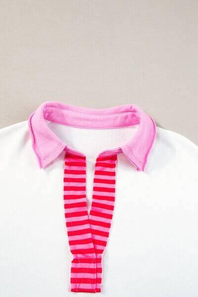Color Block Johnny Collar Half Sleeve Dress - Clothes For Her Online Store