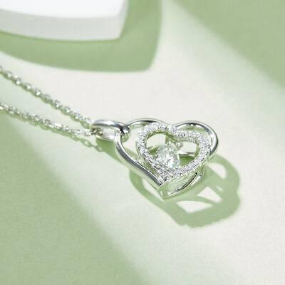 Moissanite 925 Sterling Silver Heart Necklace - Clothes For Her Online Store