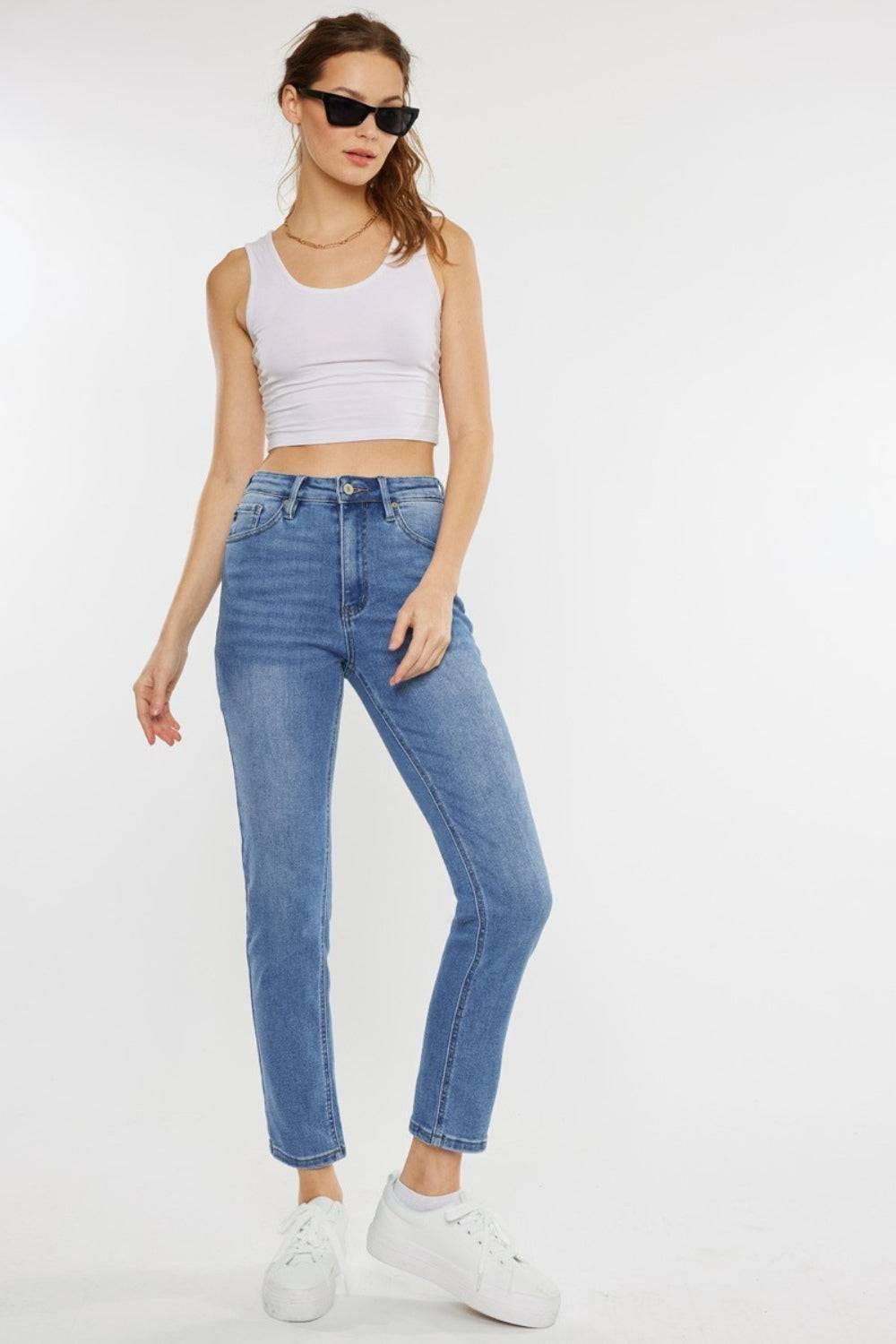 Kancan Full Size Cat's Whiskers High Waist Jeans - Clothes For Her Online Store