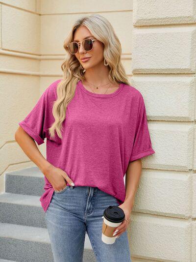 Florira Round Neck Half Sleeve T-Shirt - Clothes For Her Online Store