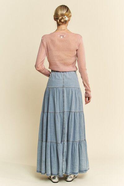 Davi & Dani Glitter Mesh Lettuce Hem Long Sleeve Top - Clothes For Her Online Store