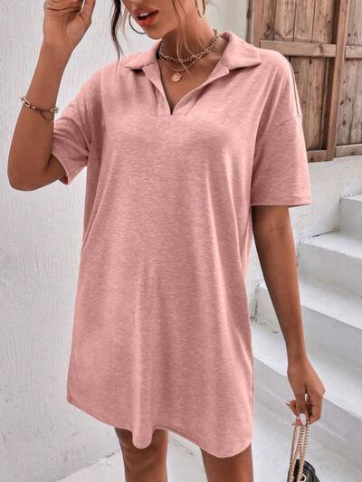 Johnny Collar Short Sleeve Polo Dress - Clothes For Her Online Store