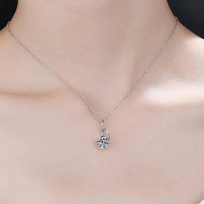 2 Carat Moissanite 925 Sterling Silver Necklace - Clothes For Her Online Store