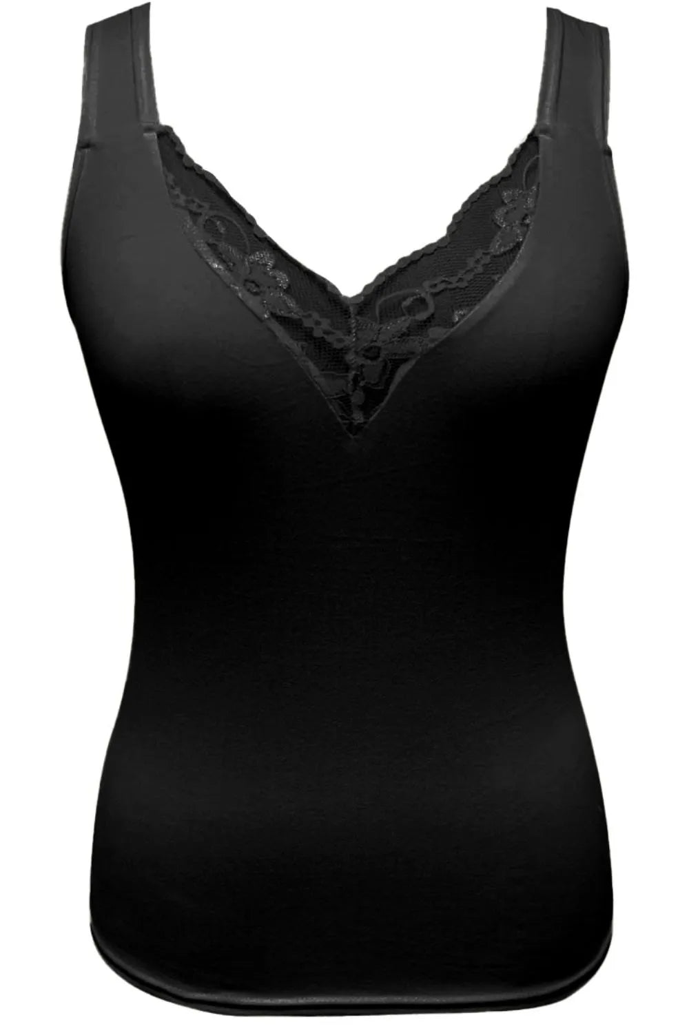 Full Size Lace Detail V-Neck Tank Plus Size