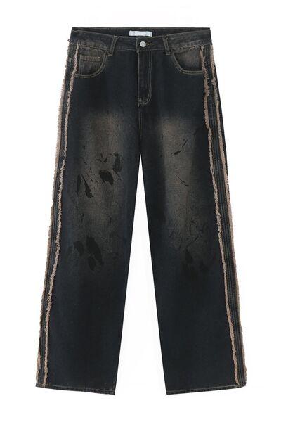 Raw Edge Mid Rise Men's Jeans - Clothes For Her Online Store