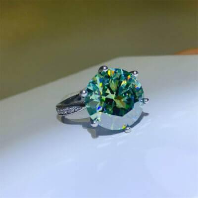 10 Carat Moissanite 925 Sterling Silver Ring - Clothes For Her Online Store