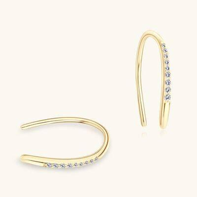 Moissanite 925 Sterling Silver U Shape Earrings - Clothes For Her Online Store
