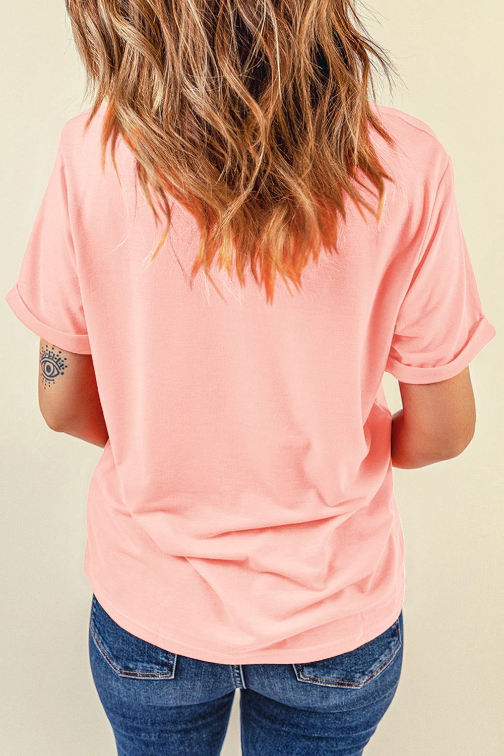 Sequin Bunny Round Neck Short Sleeve T-Shirt - Clothes For Her Online Store