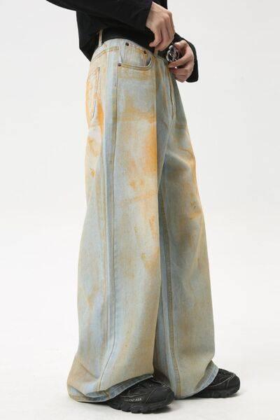 Waste Soil Wide Leg Jeans - Clothes For Her Online Store