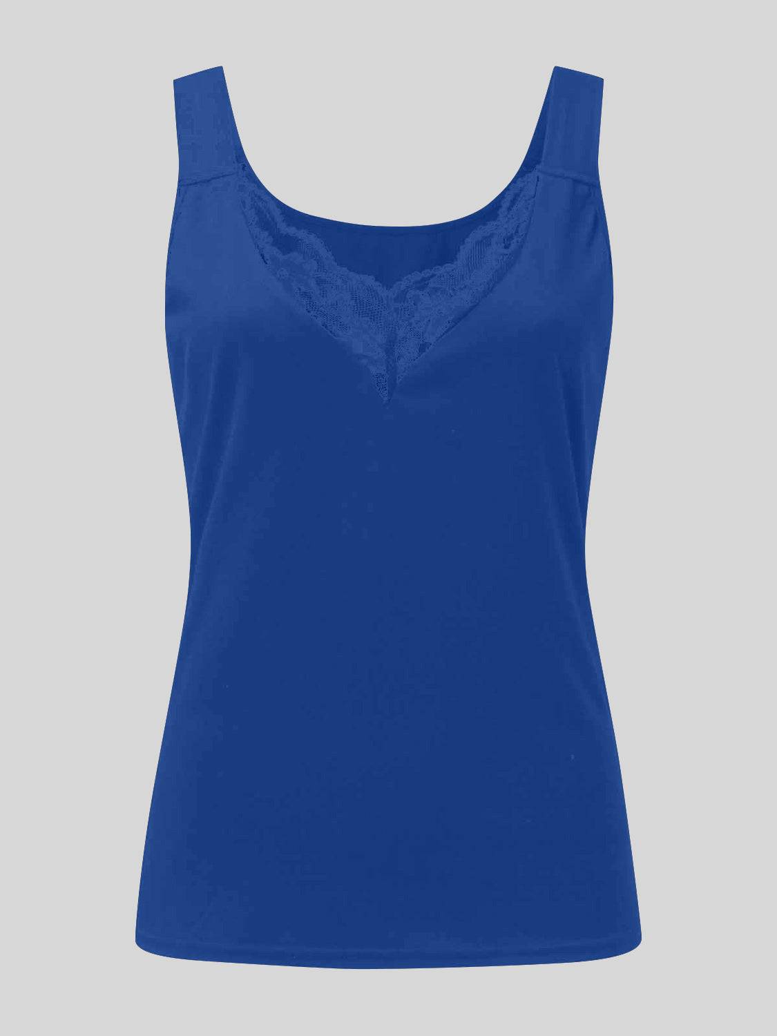 Full Size Lace Detail Sweetheart Neck Tank - Clothes For Her Online Store