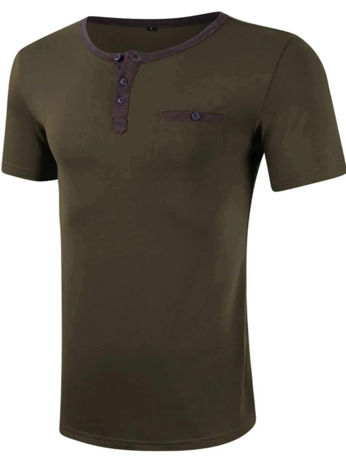 Men's Casual Henley Pocket T-Shirt