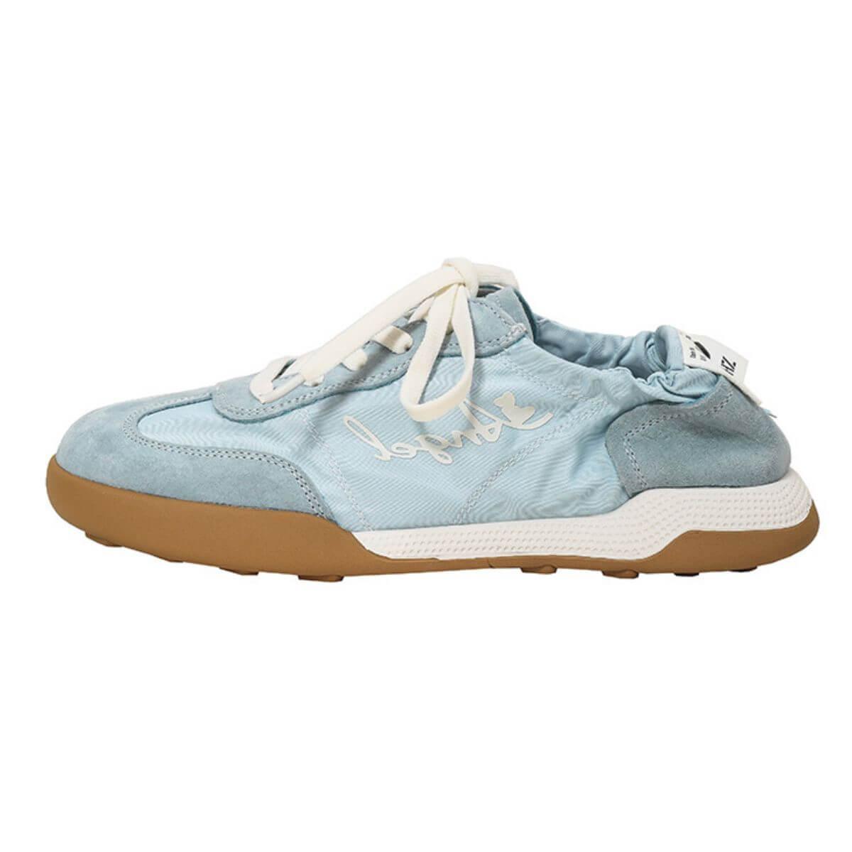 Lace Up Contrast Round Toe Flats Sneakers - Clothes For Her Online Store