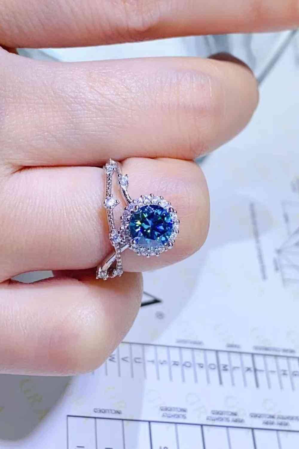 1 Carat Moissanite 925 Sterling Silver Ring - Clothes For Her Online Store