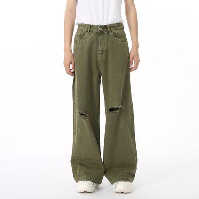 Distressed Wide Leg Jeans with Pockets - Clothes For Her Online Store