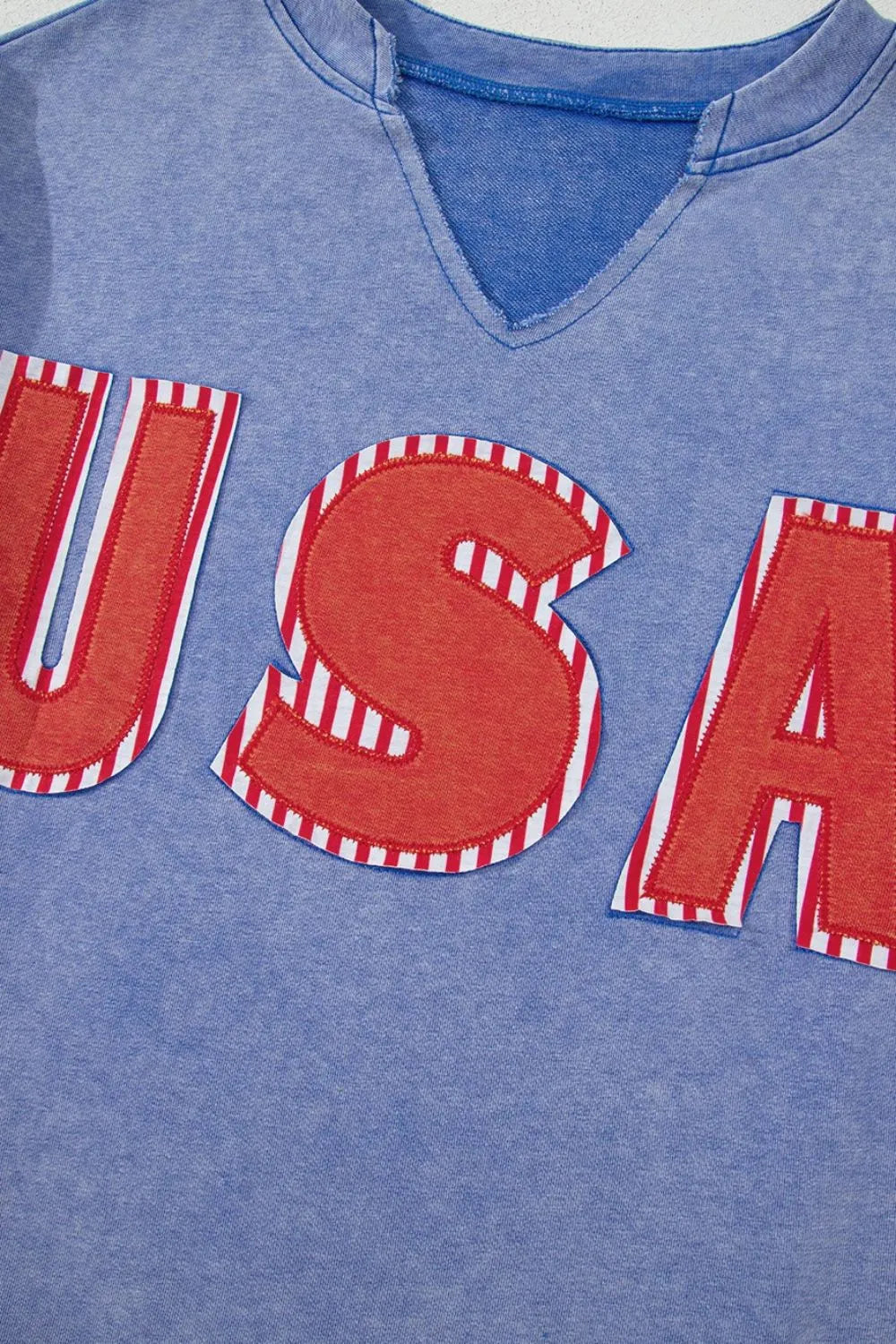 USA Patch Mineral Wash Notched T Shirt