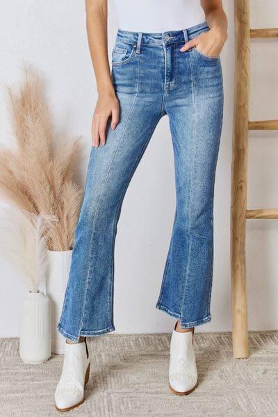 RISEN Full Size High Rise Ankle Flare Jeans - Clothes For Her Online Store