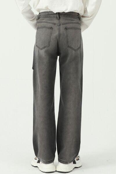 Wide Straight Men's Jeans with Pockets - Clothes For Her Online Store