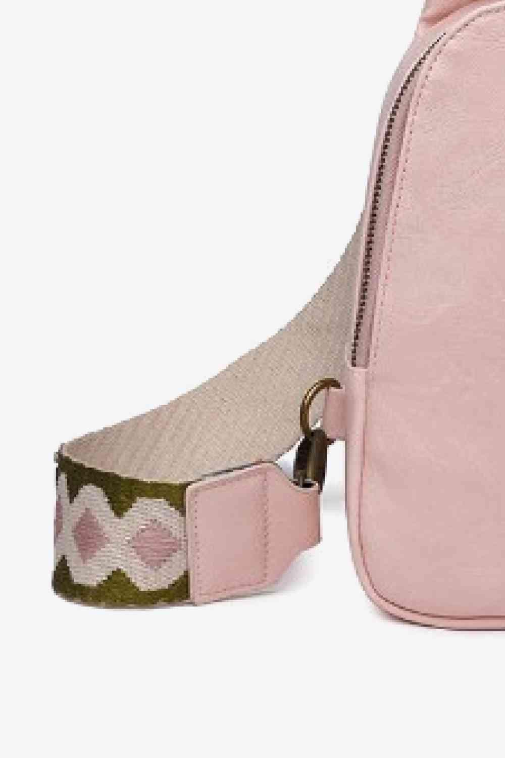 Random Pattern Adjustable Strap PU Leather Sling Bag - Clothes For Her Online Store