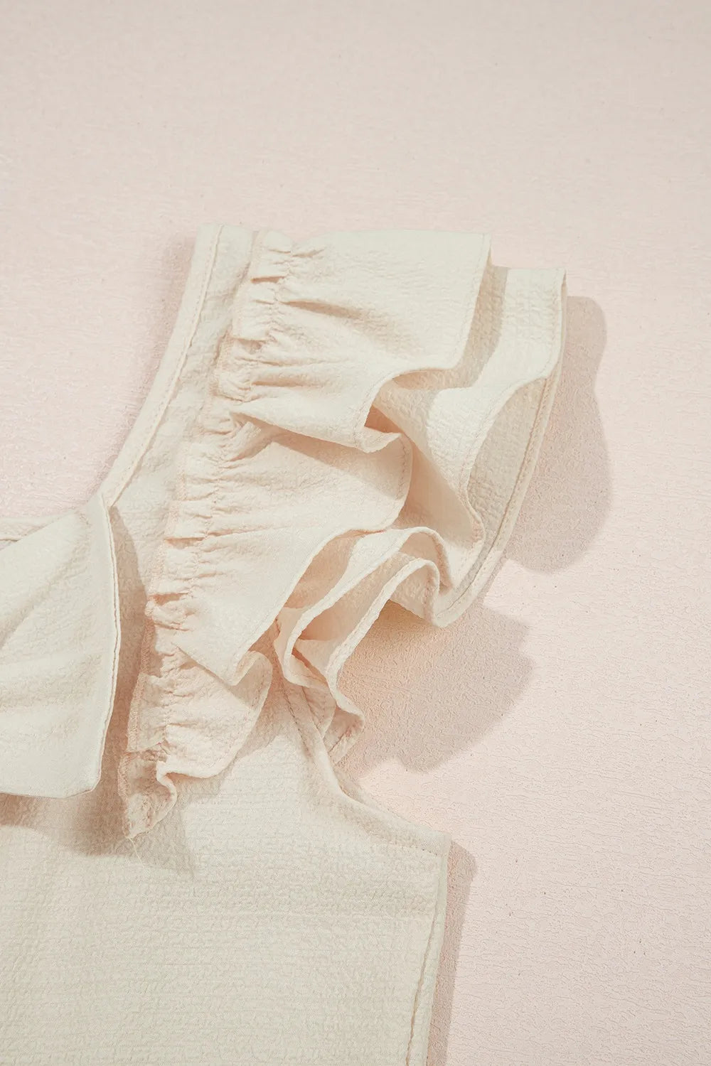 Bow Back Ruffled Cap Sleeve Blouse