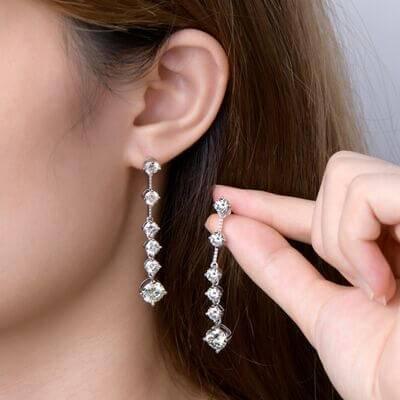 4 Carat Moissanite 925 Sterling Silver Earrings - Clothes For Her Online Store