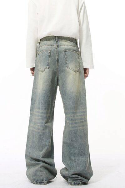Wide Leg Jeans with Pockets - Clothes For Her Online Store