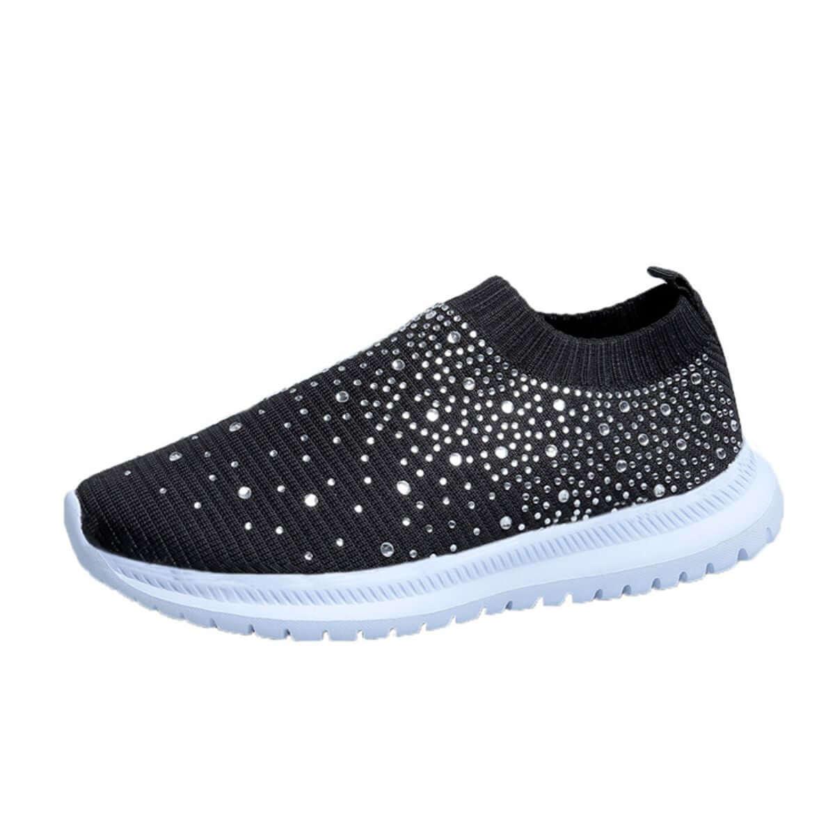 Rhinestone Decor Mesh Breathable Athletic - Clothes For Her Online Store