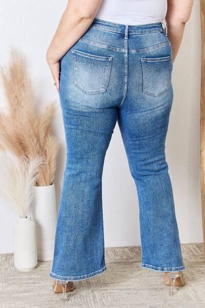 RISEN Full Size High Rise Ankle Flare Jeans - Clothes For Her Online Store