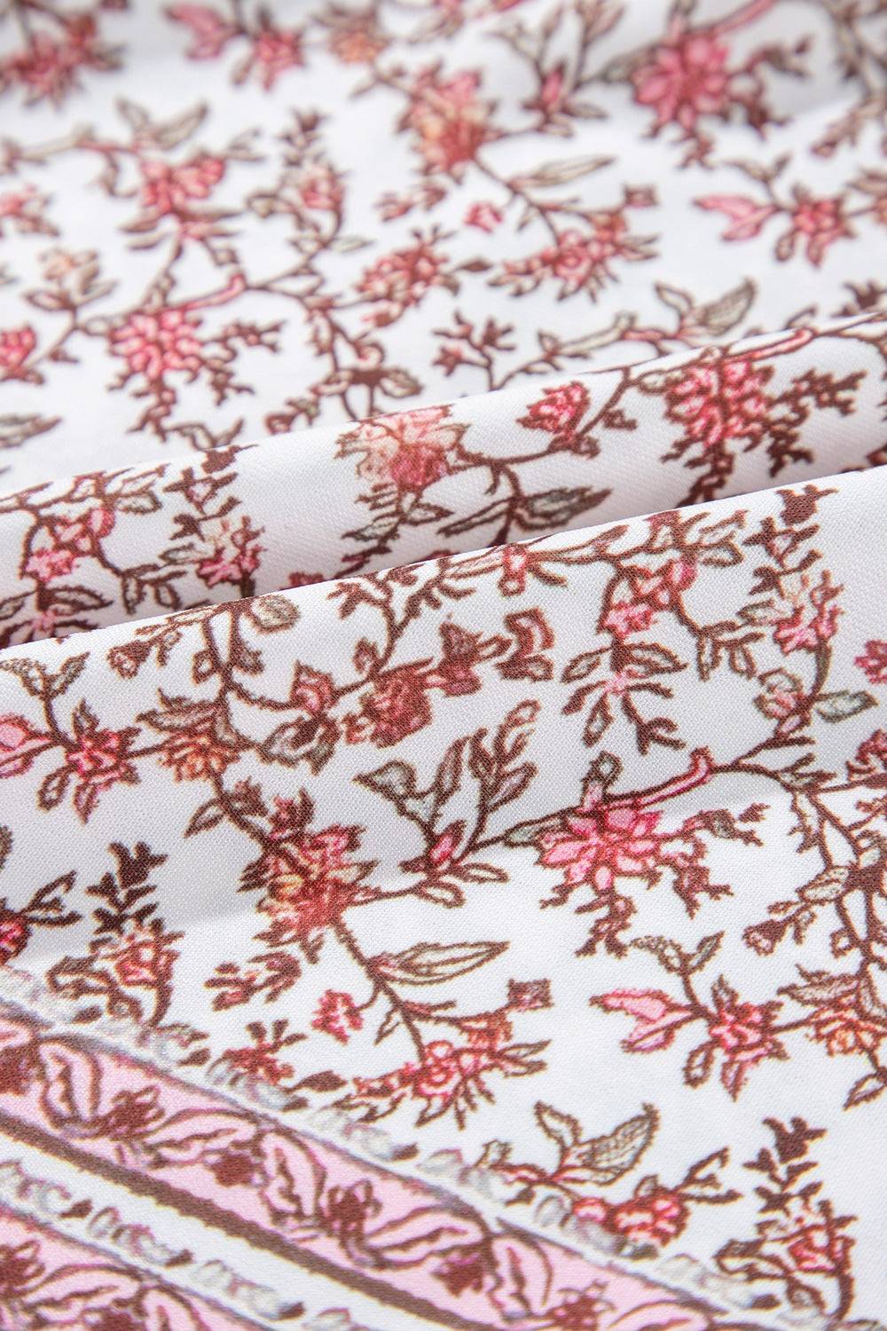 Floral Pleated Detail Scoop Neck Tank - Clothes For Her Online Store