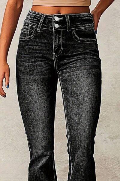 Cat Whisker Washed Bootcut Jeans - Clothes For Her Online Store