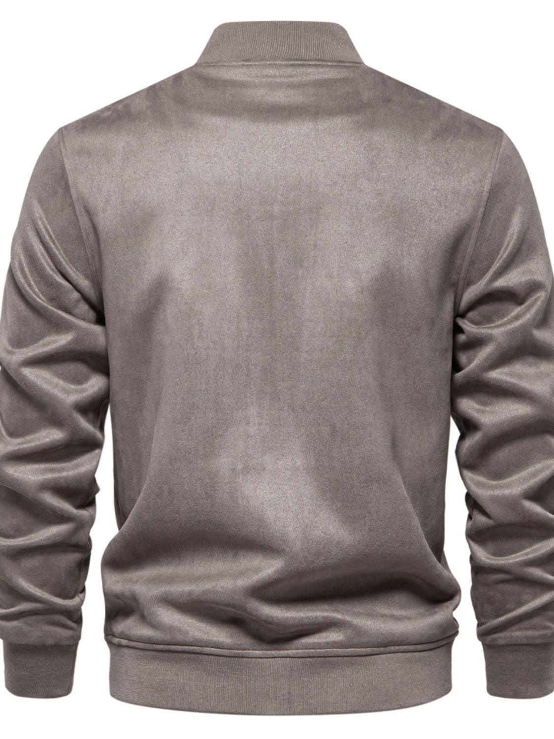 Men's Baseball Collar Snap Down Jacket - Clothes For Her Online Store