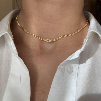 Titanium Steel Knotted Necklace - Clothes For Her Online Store