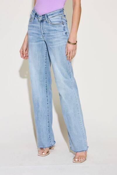 Judy Blue Full Size V Front Waistband Straight Jeans - Clothes For Her Online Store