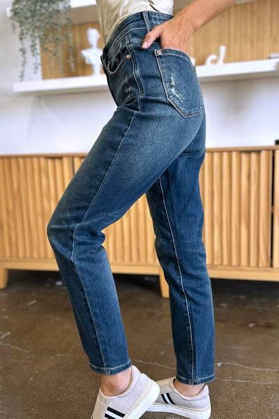 Judy Blue Full Size Tummy Control High Waist Slim Jeans - Clothes For Her Online Store