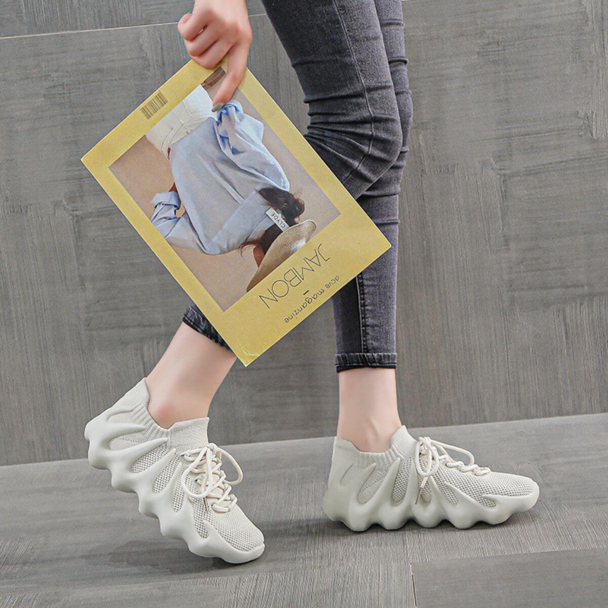 Lace Up Round Toe Mesh Athletic - Clothes For Her Online Store