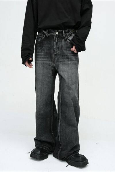 Wide Leg Jeans with Pockets - Clothes For Her Online Store