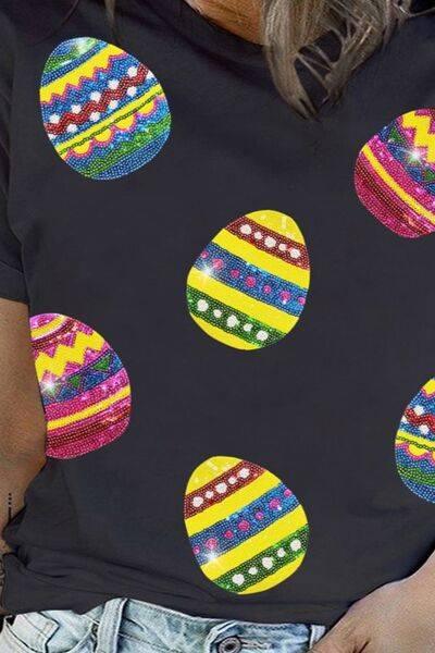 Plus Size Easter Round Neck Short Sleeve T-Shirt - Clothes For Her Online Store