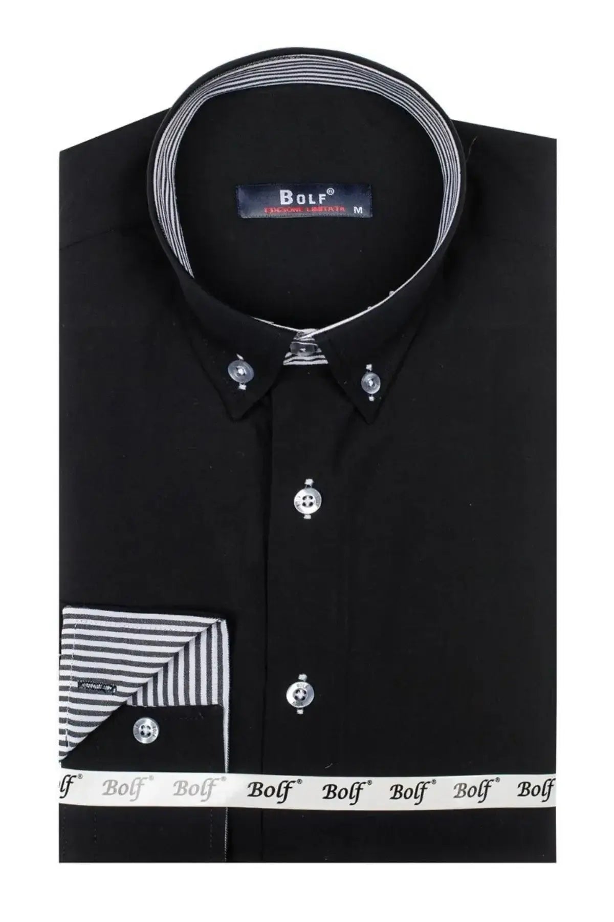 Men's Button-Down Shirt with Striped Detail