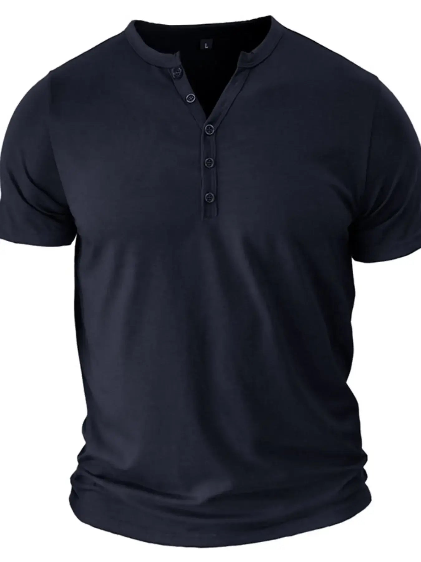 Men's Full Size Casual Henley Short Sleeve Polo Shirt Plus Size