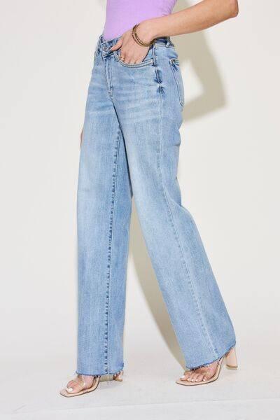 Judy Blue Full Size V Front Waistband Straight Jeans - Clothes For Her Online Store