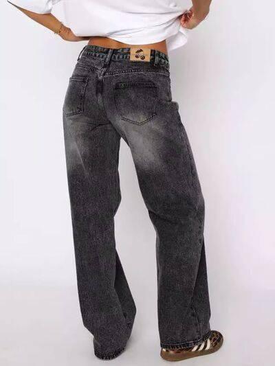 Wide Leg Jeans with Pockets - Clothes For Her Online Store